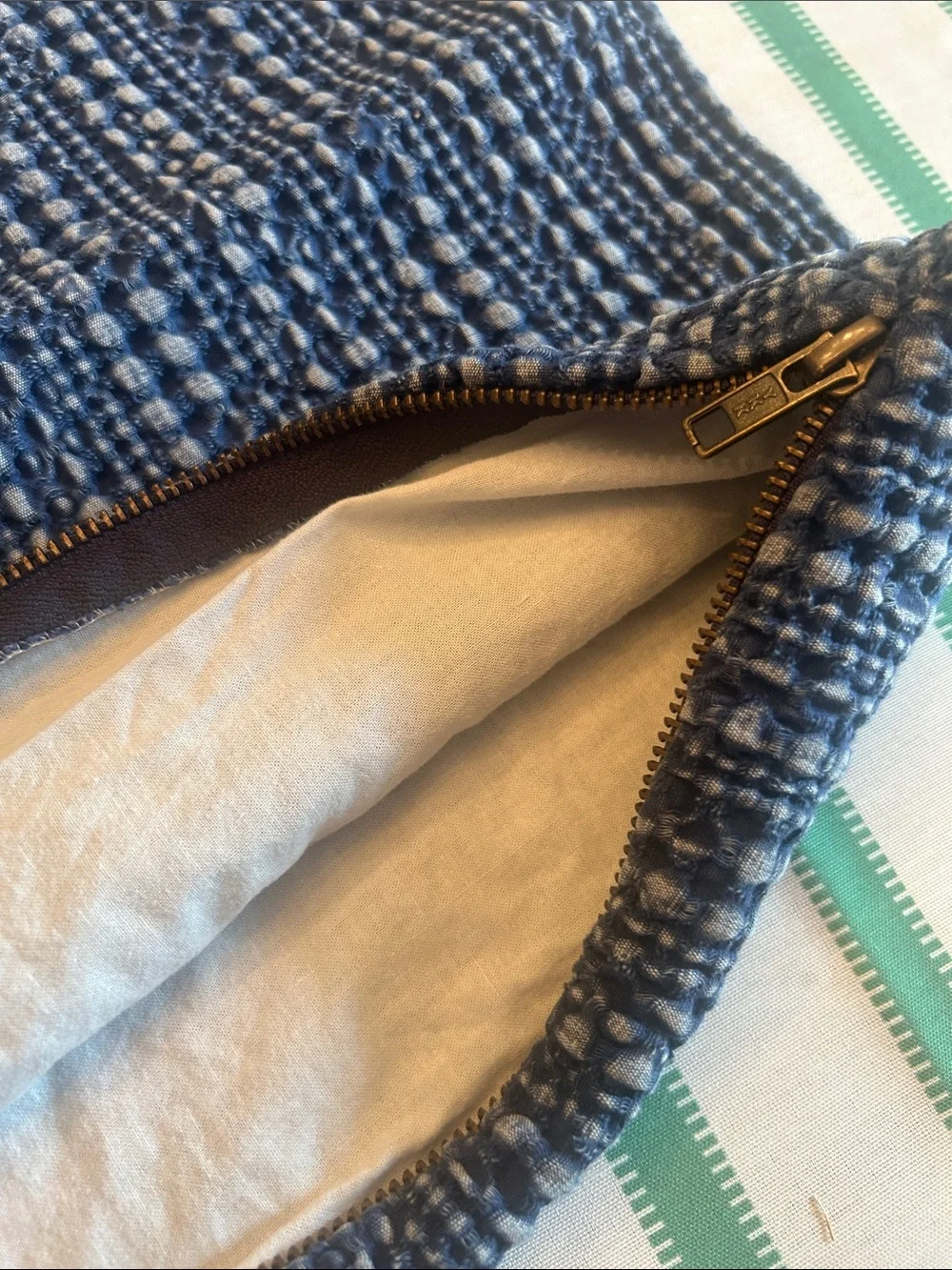 Pottery Barn Honeycomb Textured Pillow Cover, Lot of 2, Sailor Navy Blue, 18” - Picture 9 of 10